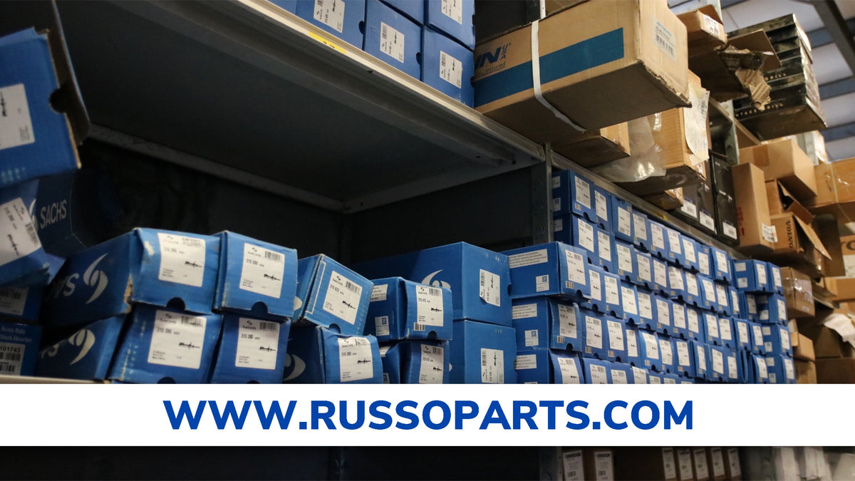 Parts shelves at Russo Parts and Service